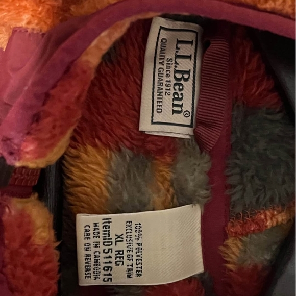 Men's L.L.Bean Hi-Pile Fleece Hoodie, Print XL - Picture 9 of 9